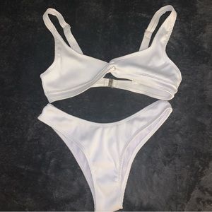 White ribbed bikini